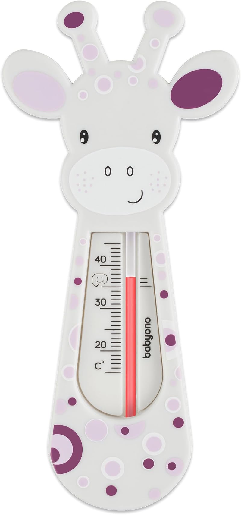 Baby Comfort Giraffe Bath Thermometer Grey - Floating, Mercury Free