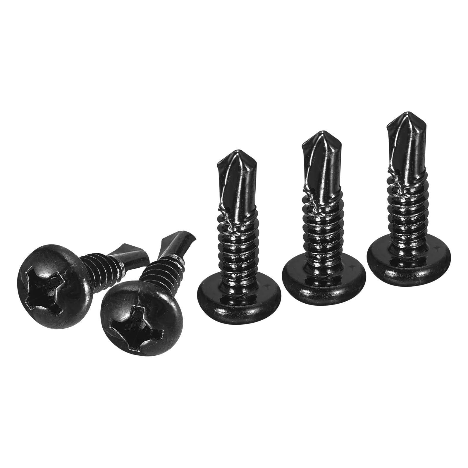 DTGN #12x3/4" Pan Head Self Drilling Screws - 50Pack - Black Oxide 410 Stainless Steel Phillips Drive Self Tapping Sheet Metal Screws — image 1