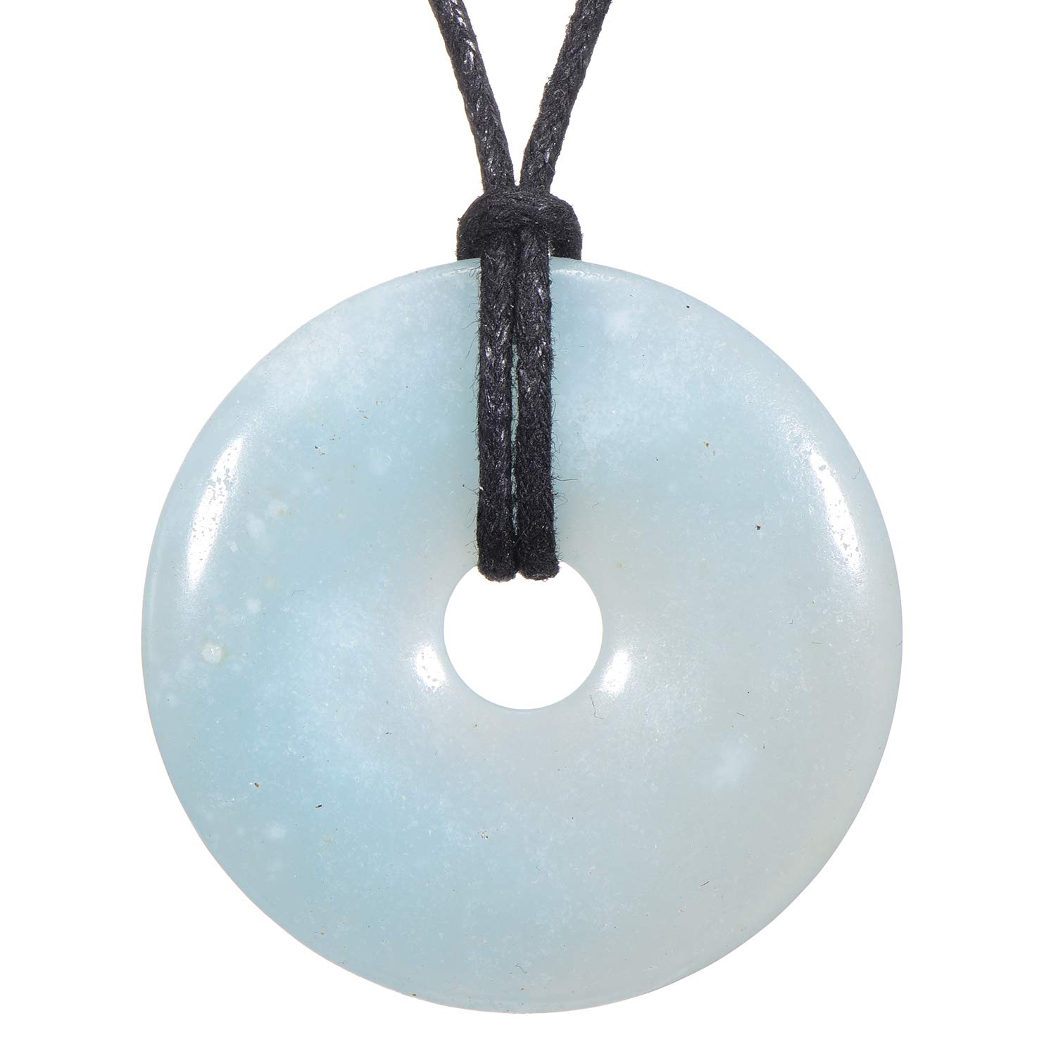 Morella Women's Necklace 31.5 inch - 80 cm Gemstone Donut gem Pendant Amazonite in a Velvet Bag — image 1