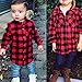 Kids Little Boys Girls Baby Long Sleeve Button Down Red Plaid Flannel Shirt Plaid Girl Boy NB-6T(2-3T, Red)