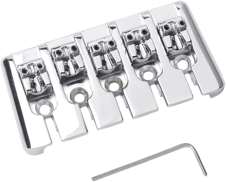 Liseng 4 Pcs Single String Guitar Bass Bridge for Bass Guitar Replacement Part