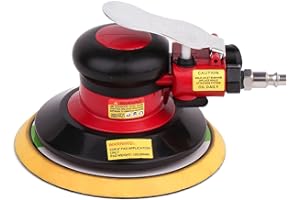 GEDU Professional Air Random Orbital Palm Sander, Dual Action Pneumatic Sander, Low Vibration, Heavy Duty … (6 inch)