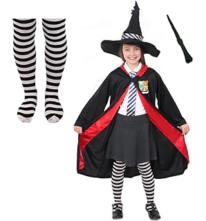 World Book Day Worst Witch Mildred Hubble Black White Striped Tie Strive Badge Other Costume Accessories Costumes Reenactment Theater