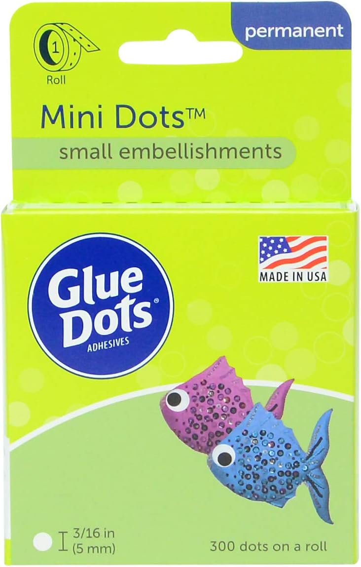 Glue Dots Craft Dots Adhesive, 1/2 Inch, Clear, Roll of 200