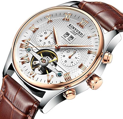 2017 Tourbillon Automatic Men Classic Rose Gold Leather Mechanical Wrist Watches Reloj Hombre