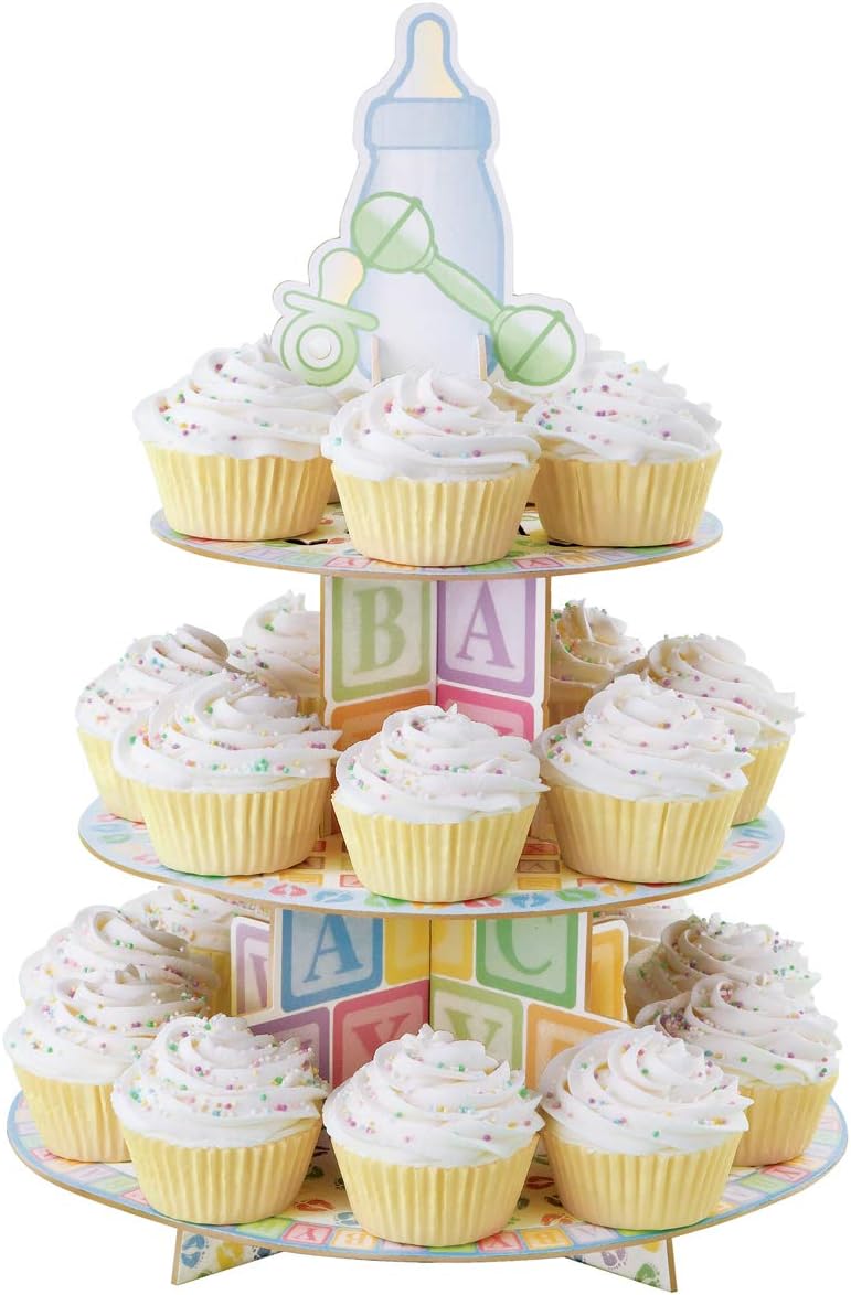 baby shower cupcake stand centerpiece
