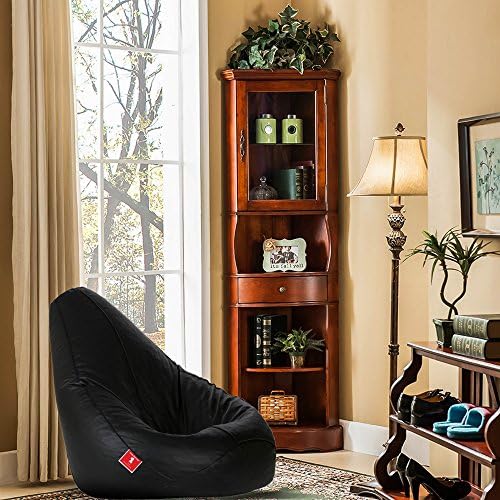 ComfyBean - Bean Bag Filled with Beans - Bean Bag - Size : Jumbo - Color : Black