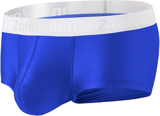 Zonbailon Men's Silk-Touch Boxer Briefs – Big Ball Pouch Pouch, Fly, Tall Comfort, Tagless