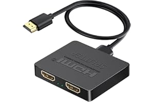 MINDORLEN HDMI Splitter 1 in 2 Out 4K 60Hz with Audio, HDMI Hub HDMI Splitter for Dual Monitors Extended Display Laptop for MacBook pro PC Desktop, Dual HDMI Adapter for 2 Monitors Separate Displays