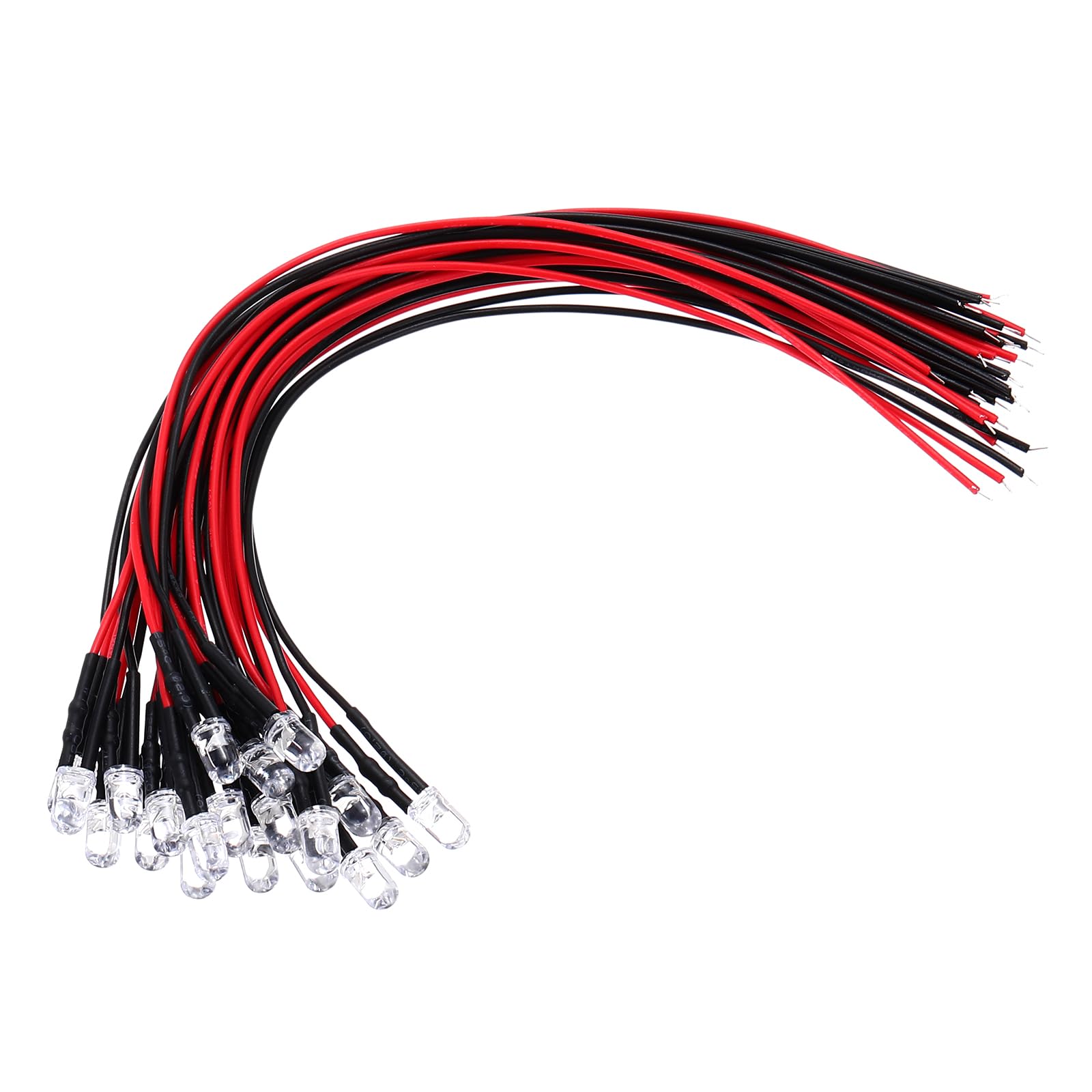 Photo 1 of PATIKIL 5mm LED Diode Light, 20 Pcs 24V DC Pre Wired Mini LED Lights Bulb Light-Emitting Lamp for RC DIY Indicator Lighting, Colorful Slow Flash Light