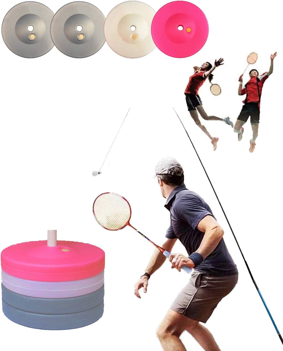 Dongxing Badminton Trainer, Solo EquiSelf-Study Rebound Power Basepment Practice Training Aid Serve Hopper Sport Exercise Base (350) : Sports & Outdoors
