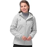 33,000ft Women's Softshell Jacket Waterproof Hooded Fleece Lined Rain Coat | Warm, Insulated, Windbreaker, Lightweight, Windproof, 5 Pockets, 3-Layer Fabric, Breathable, Spring, Winter, Outdoor, Hiking