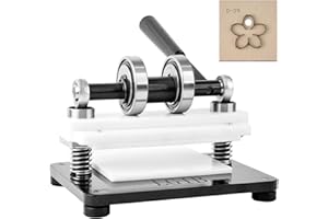 LGIB Leather Cutting Machine, 1.5 Ton Manual Press Die Cutter with 5.9 x 3.9 in Embossing Plate, Dual Guide Shafts, 0.47in Pressure Stroke - for Leathercraft, DIY & Various Materials