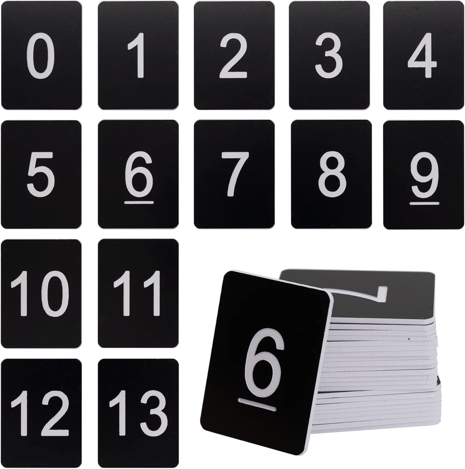 Address Signs - StayMax Rectangle Plastic Numbered Tags Number Disc Number Token (0-25, Black)