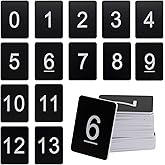 StayMax Rectangle Plastic Numbered Tags Number Disc Number Token (0-25, Black)
