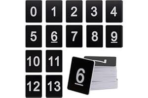 StayMax Rectangle Plastic Numbered Tags Number Disc Number Token (0-100, Black)
