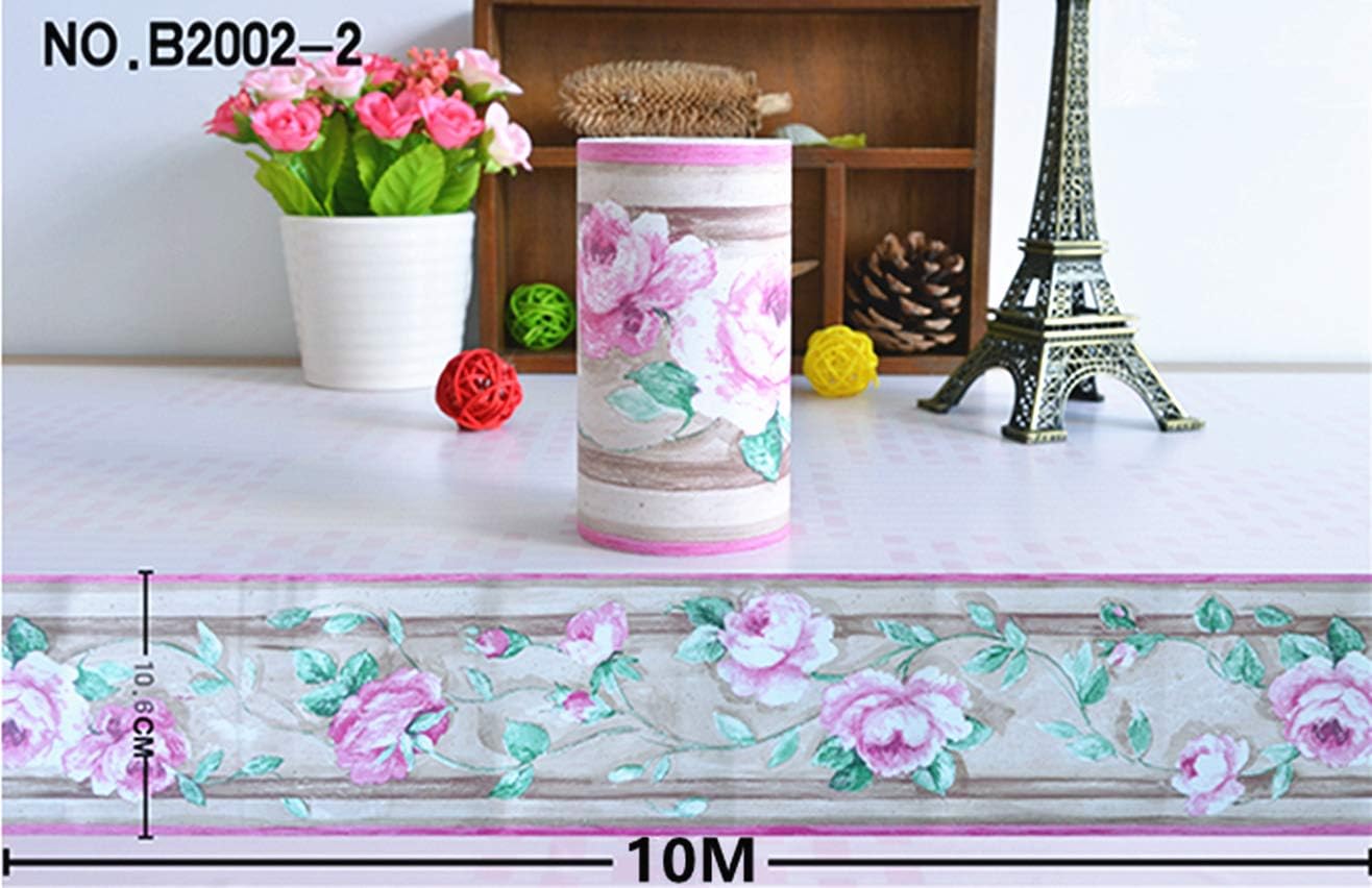 Mesoar Self Adhesive Purple Floral Rattan Wallpaper Border Peel Stick Decorative Ceiling Sticker Molding Border 10cm by 32.8ft - Image 5