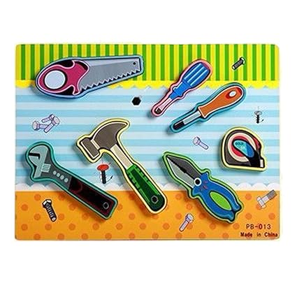 DD Tools Wooden Chunky Puzzle,Preschool Learning Educational Toys for Age 3 4 5 Year Old and up Child Kids Toddlers Baby Boys Girls (7 pcs)