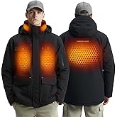 InoKraft Heated Jacket for Men with Rechargable Battery and USB-C Cable, Winter Outdoor Soft Shell Electric Heating Coat
