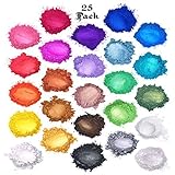 Mica Powder : Soap Making Dye : Bath Bombs Colorant Set : Cosmetic Grade Makeup : Powdered Pigments Color Kit : Nail Art & DIY Nail Polish : 100g 25 Colors by Dragon Dust Pigment
