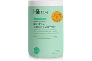 Hilma Daily Fiber and Digestive Enzymes, Fiber Supplement Powder with Prebiotics and Enzymes Formulated with Psyllium Husk and Acacia, Gluten Free, Vegan, FSA Eligible, Digestive Support, 30 Servings