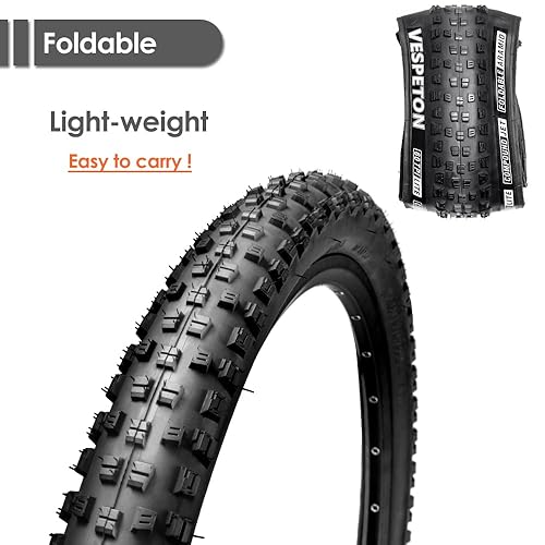 Mountain Bike Tires Pair - 27.5x2.25", 60 TPI, Kevlar Foldable, For 26/27.5/29" Wheels, Pack Of 2