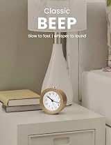aboveClock Alarm Clock Bedside Analogue Battery Powered Night Light Snooze Wood view 7