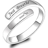 BEILIN 925 Sterling Silver Inspirational Jewelry Rings Adjustable Ring Personality Encouragement Gift for Teens Women