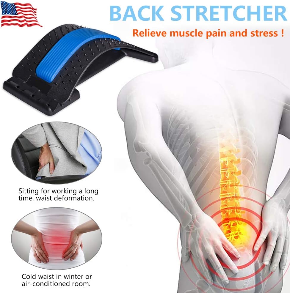 Back Stretcher, Lumbar Back Pain Relief Device, Multi-Level Back Massager Lumbar, Pain Relief for Herniated Disc, Sciatica, Scoliosis, Lower and Upper Back Stretcher Support: Industrial & Scientific