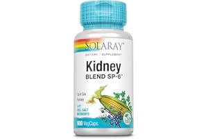 Solaray Kidney Blend SP-6 - Herbal Support Supplement for Women & Men w/ Uva Ursi, Parsley, Juniper, Corn Silk & Cell Salt Nutrients to Help Support Health & Wellness, Non-GMO - 100 Vegan Capsules