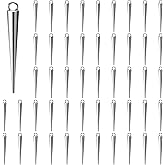 Aysatogc 50Pcs Spike Charms, Conoid Charms Antique Silver Gothic Long Spikes Cones Beads Cone Charm for Jewelry Making Charm Women DIY Necklaces Bracelets Crafts