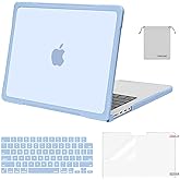 MOSISO Compatible with MacBook Pro 14 inch Case 2026-2021 M5 M4 M3 M2 M1 A3434 A3112 A3185 A3401 A2918 A2992 A2779 A2442,TPU Bumper Anti-Scratch Hard Case&Keyboard Skin&Screen Film&Pouch, Air Blue