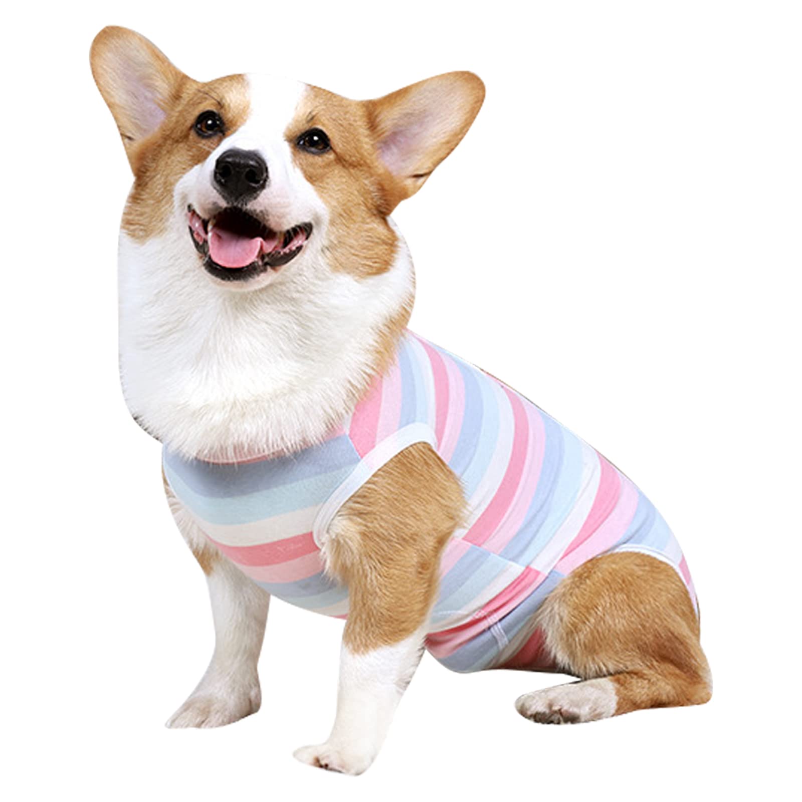 Dog Recovery Suit for Dogs and Cats,Dog Pajamas,Breathable Dog Night Clothes,Wound Protection Suits for Puppies Collar After Surgery,Prevent Licking,Biting (Pink-M)