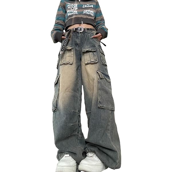 Amazon.com: Y2K Jeans Men's Hip Hop Vintage Jeans Gothic