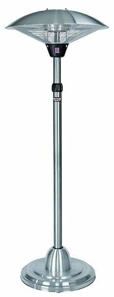 Einhell Halogenheizer NHH 2100 (2.100 W Heizleistung, 2 Halogenheizstäbe, Abdeckgitter, Edelstahl-Teleskoprohr, Aluminium-Ref