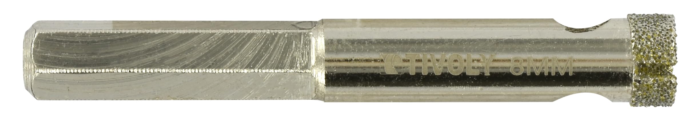 TIVOLY 12000820800 Diamond Water Drill Bit for Ceramic Stoneware, Hexagonal Shank, Diameter 8 mm
