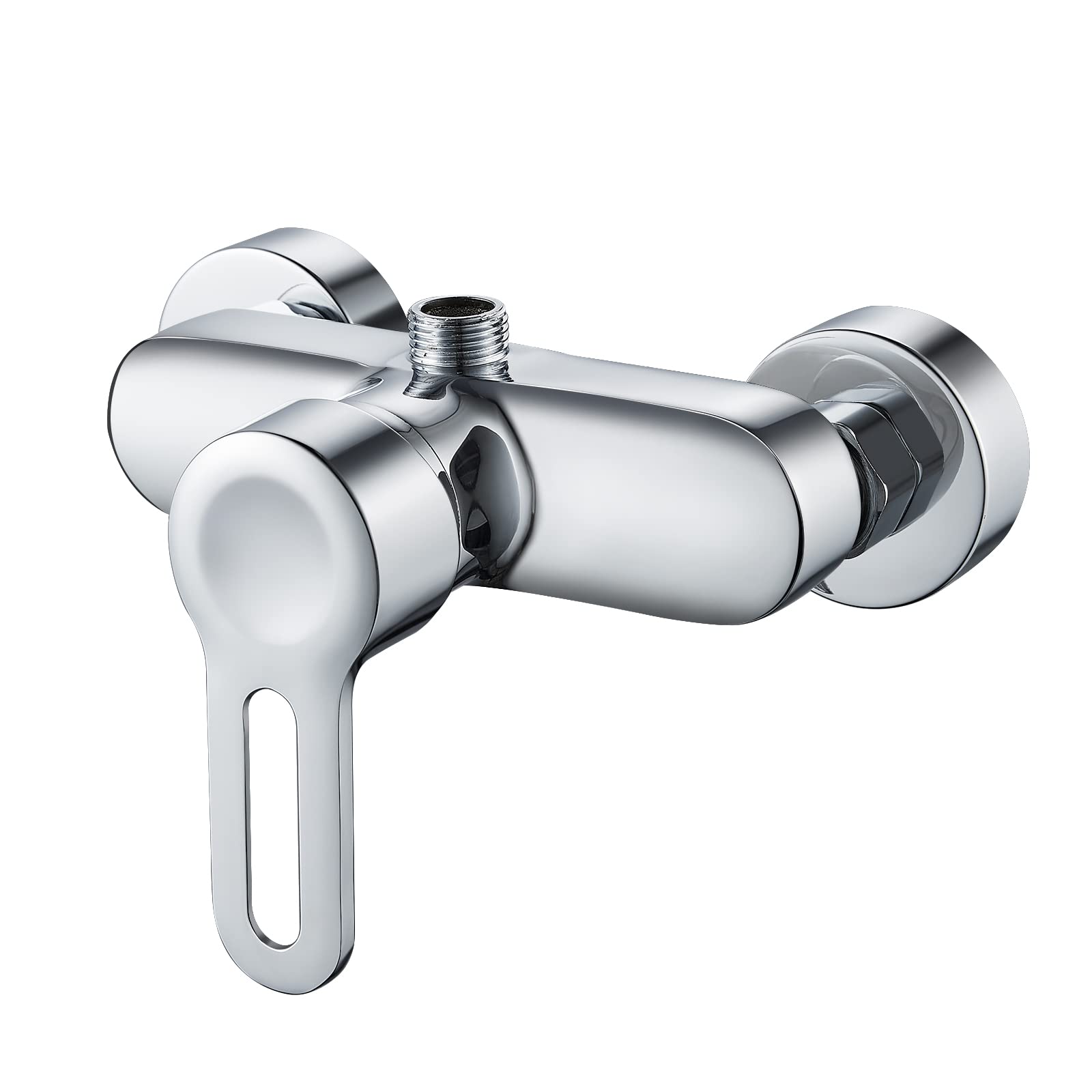 Namuoto Shower Mixer Taps Bar Chrome Wall Mounted Shower Faucet Brass Manual Bath Tap for Cold and Hot Water, G1/2" Upper Outlet