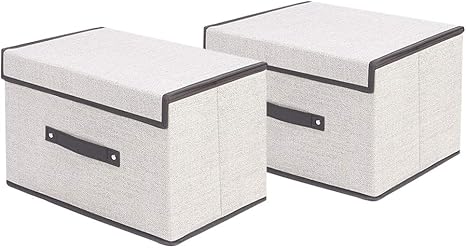 Amazon 収納ボックス 収納ケース ふた付き 衣類 カラーボックス 2段ximivohue 38 25 25cm インナーボックス ふた付き ベージュ 収納ケース ボックス オンライン通販