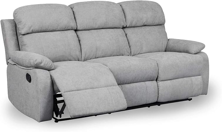 Decoinparis Canape Relax 3 Places En Tissu Keaton Gris Amazon