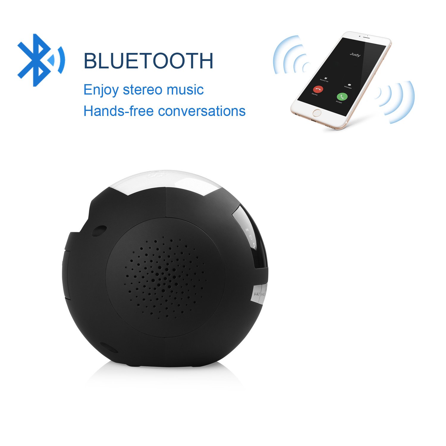 Digital LED Alarm Clock Radio - Raynic AM/FM Radio, 7-Color Night Light with Dimmer, Dual Loud Alarms with Snooze, Bluetooth Speaker, for Kids, Heavy Sleeper, Bedrooms