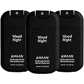 HAAN Hydrating Hand Cleansing Spray - Hydrating Cleansers for Fresh Hands - Moisturizes and Refreshes - Travel Size - Wood Night - 3 pc