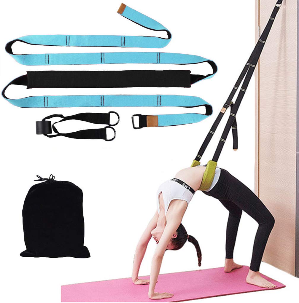 Dance Lower Waist Training, Back Bend Assist Trainer-to Improve Back and Waist Flexibility, Flexibility Stretching Leg Stretcher Strap for Yoga, Ballet, Dancing, Gymnastics Cheerleading (blue)
