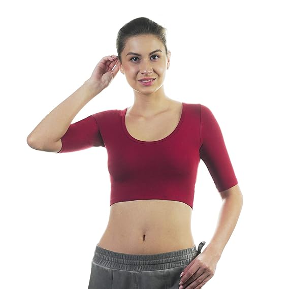 Blouse KBN Perfect Half Sleeve Key Hole Back Neck Readymade Blouse