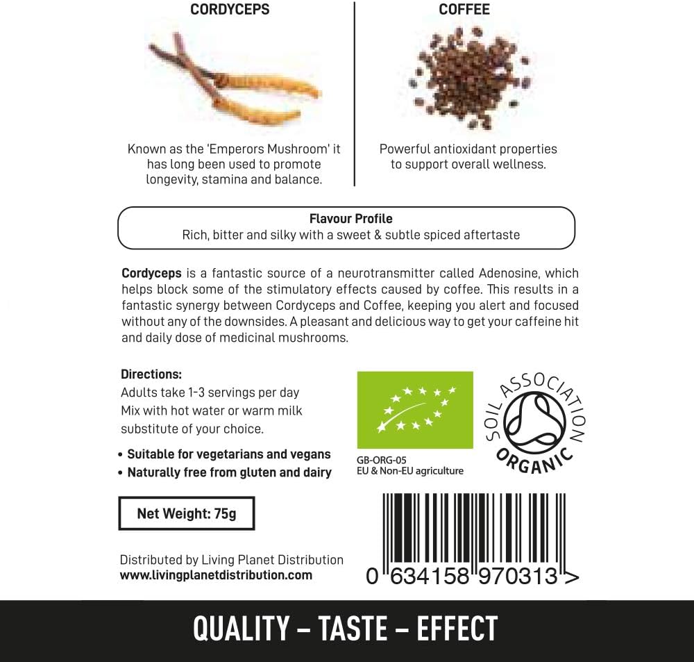 Mushrooms 4 Life Organic Cordyceps Power Coffee, 0.075 kg, Brown - Image 3