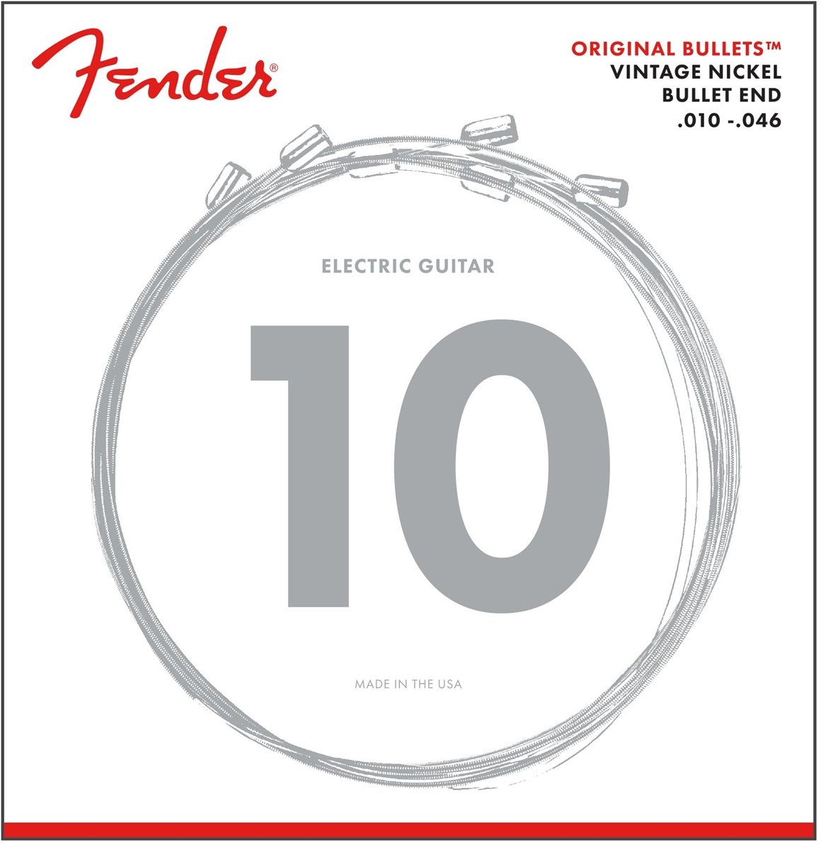 Fender Original Bullet™ 3150R Strings for Electric Guitar, Pure Nickel, Gauges .010-.046