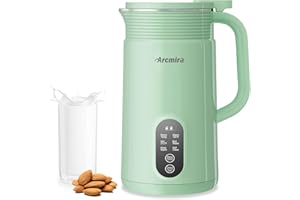 Arcmira Automatic Nut Milk Maker, 20 oz Homemade Almond, Oat, Soy, Plant-Based Milk and Dairy Free Beverages, Almond Milk Maker with Delay Start/Keep Warm/Boil, Soy Milk Maker with Nut Milk Bag, Green