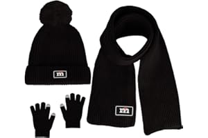 OPENFLY Kids Winter Beanie Hat Scarf Gloves Set for 2-7 Years Old Boys Girls Winter Knit Warm Fleece Lined Kids Hat Scarf Gloves Set