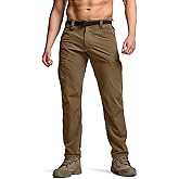 CQR Men's Quick Dry Tactical Pants, Water Resistant Outdoor Pants, Lightweight Stretch Cargo Work Hiking Pants