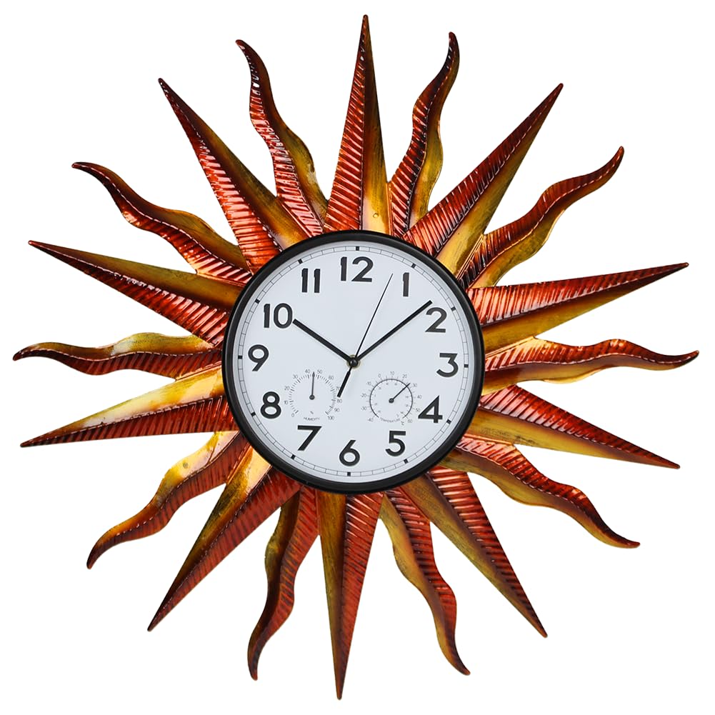 Photo 1 of ***MISSING PARTS***
HOBYLUBY Large Outdoor Clock with Thermometer & Humidity - Silent Non-Ticking, Retro Sun Outdoor Wall Clock for Patio, Garden, Kitchen, Living Room(Yellow)