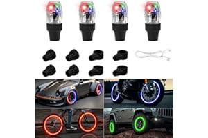 Car Tire Wheel Lights,Tire Valve Light,Car LED Lights,Car Atmosphere Lights,LED Tire Light,with Motion Sensors Colorful LED T